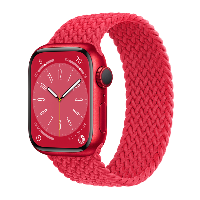 Apple Watch Series 8 45mm (PRODUCT)RED Aluminum Case with Braided Solo Loop