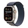 Apple Watch Ultra 2 Titanium Case with Blue Alpine Loop