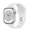 Apple Watch Series 8 41mm Silver Aluminum Case with White Sport Band